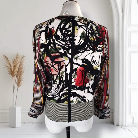 Bryon Lars Beauty Mark Top Size 8 Abstract Mixed Print Media Designer Blouse - Picture 4 of 16